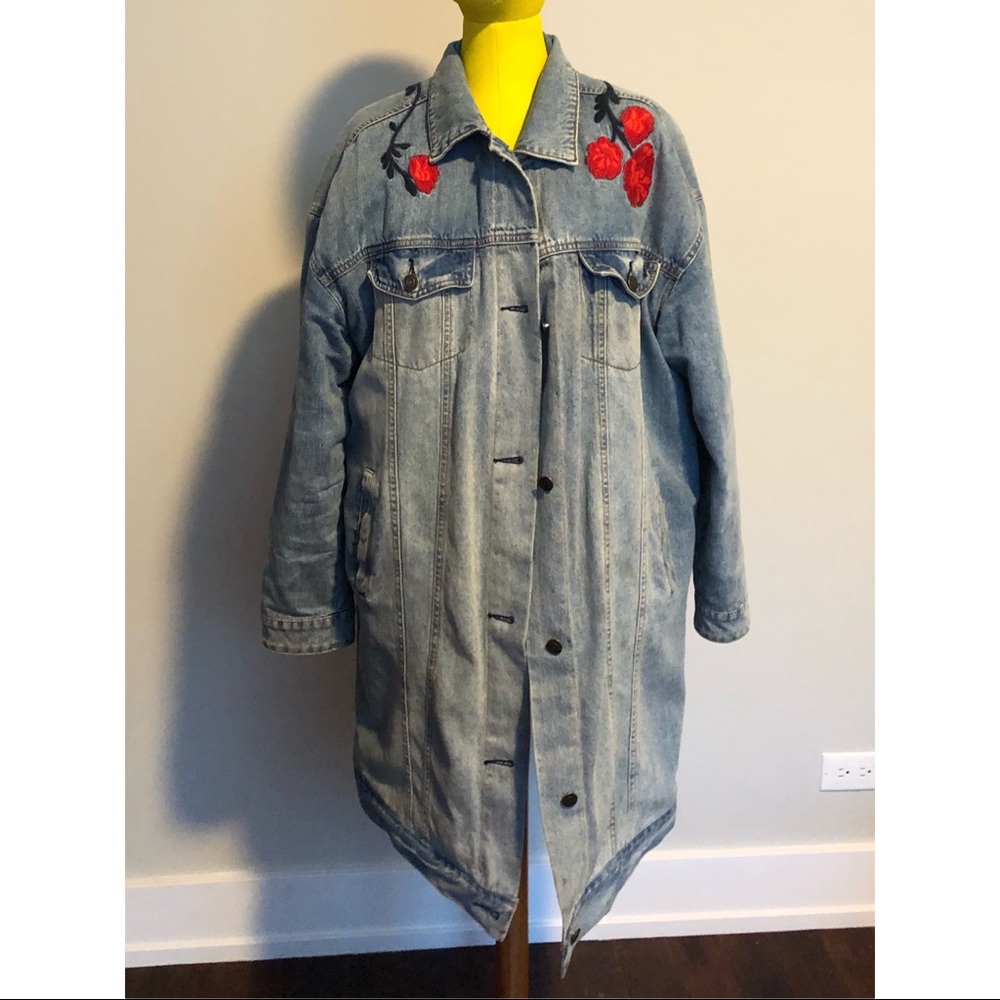 Free People Embroidered Denim Jacket (Fits XS - L)